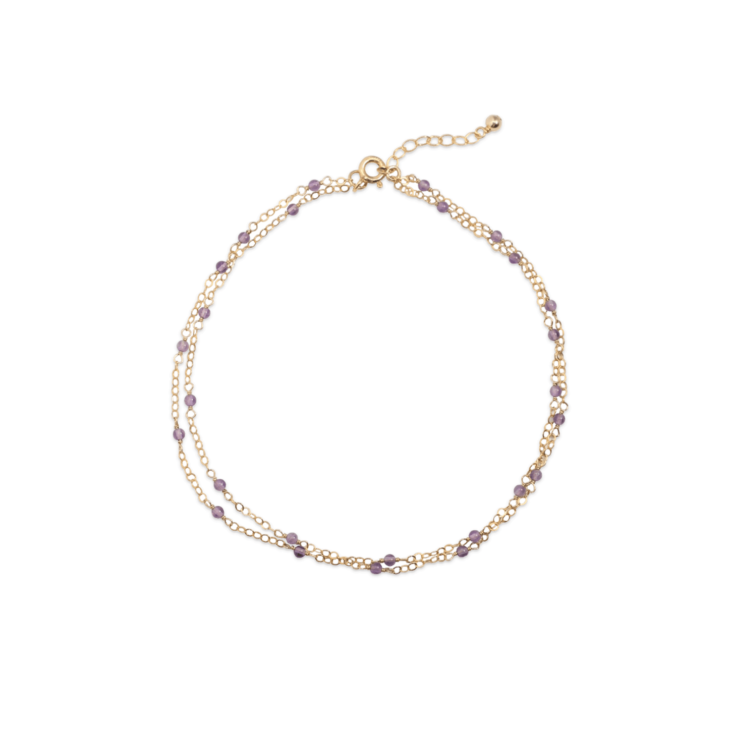 Amethyst Layered Anklet - HAWI SHOPPING