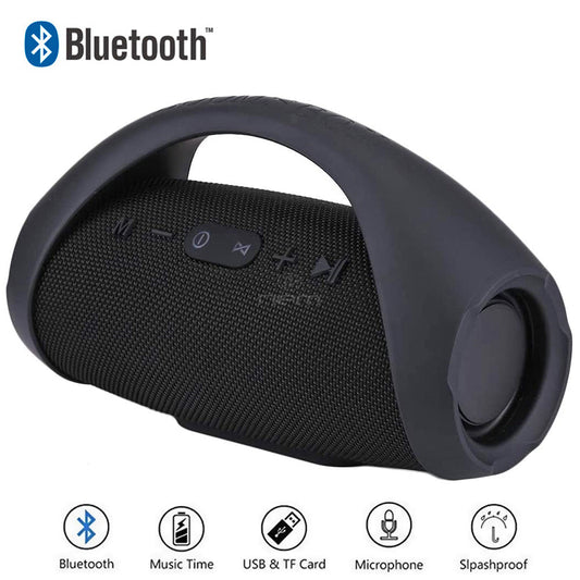 Portable Booms Box Mini Splash - proof Wireless Bluetooth Stereo Speaker Black - HAWI SHOPPING