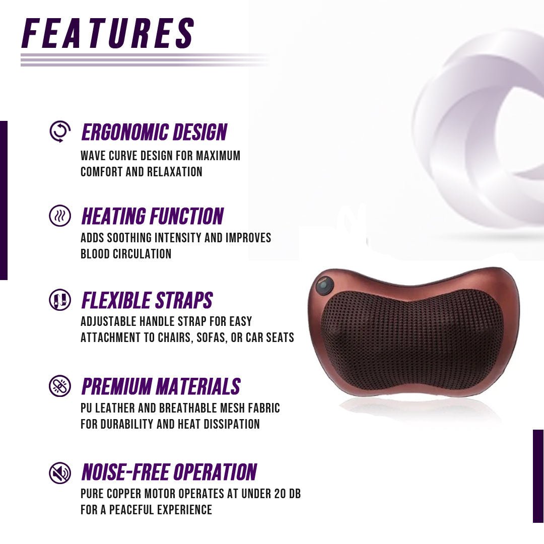Back and Neck Massage Pillow w/Heat - HAWI SHOPPING