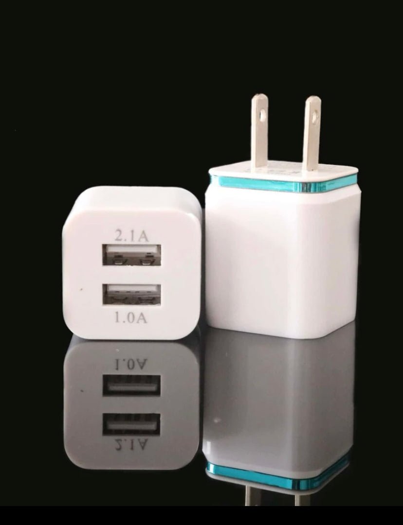 USB Wall Charger Plug Block Cube 2 Port Portable Fast Charger - HAWI SHOPPING
