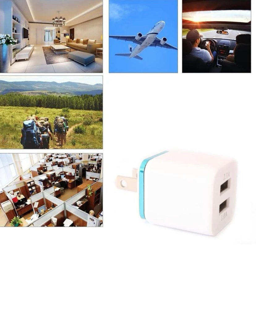 USB Wall Charger Plug Block Cube 2 Port Portable Fast Charger - HAWI SHOPPING