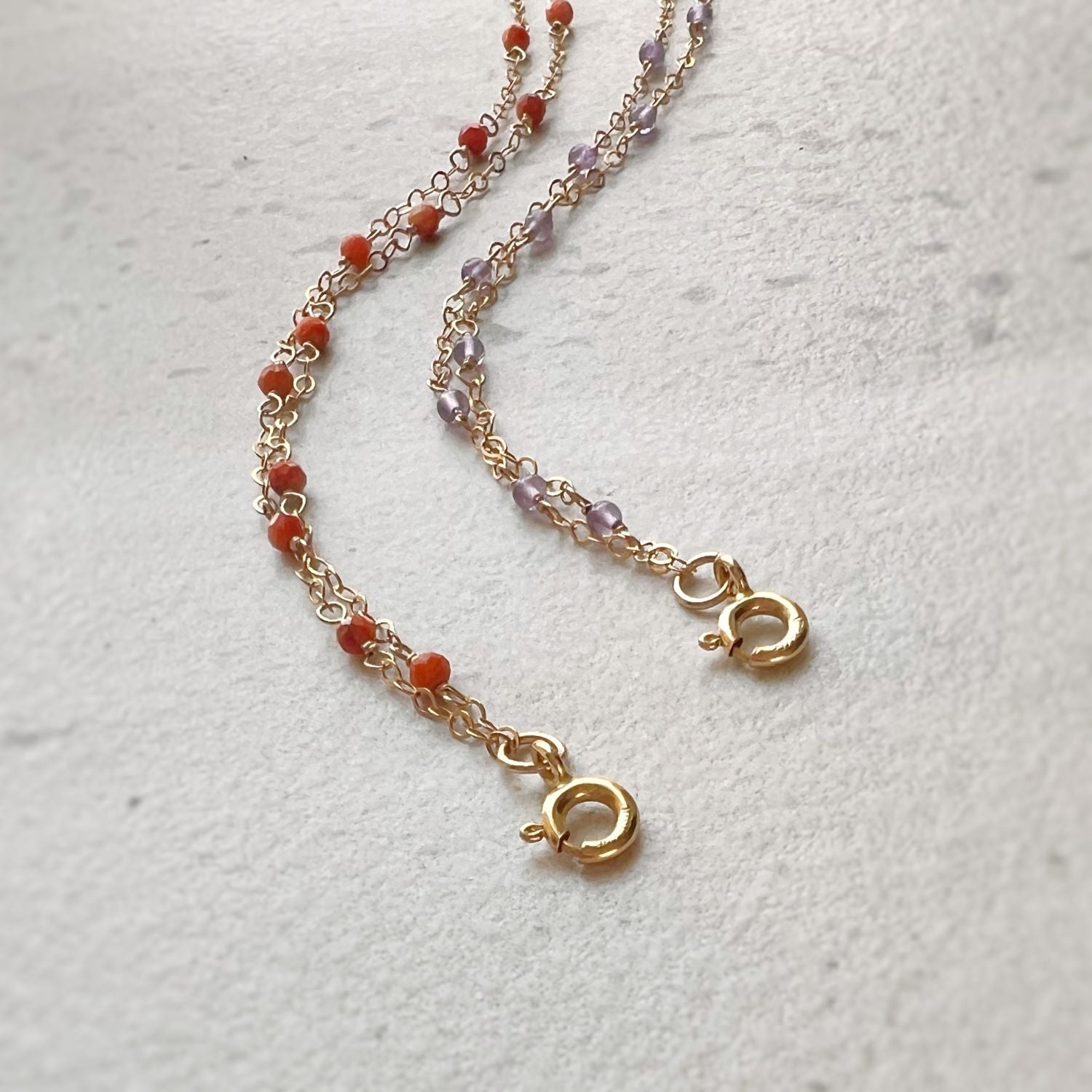Amethyst Layered Anklet - HAWI SHOPPING