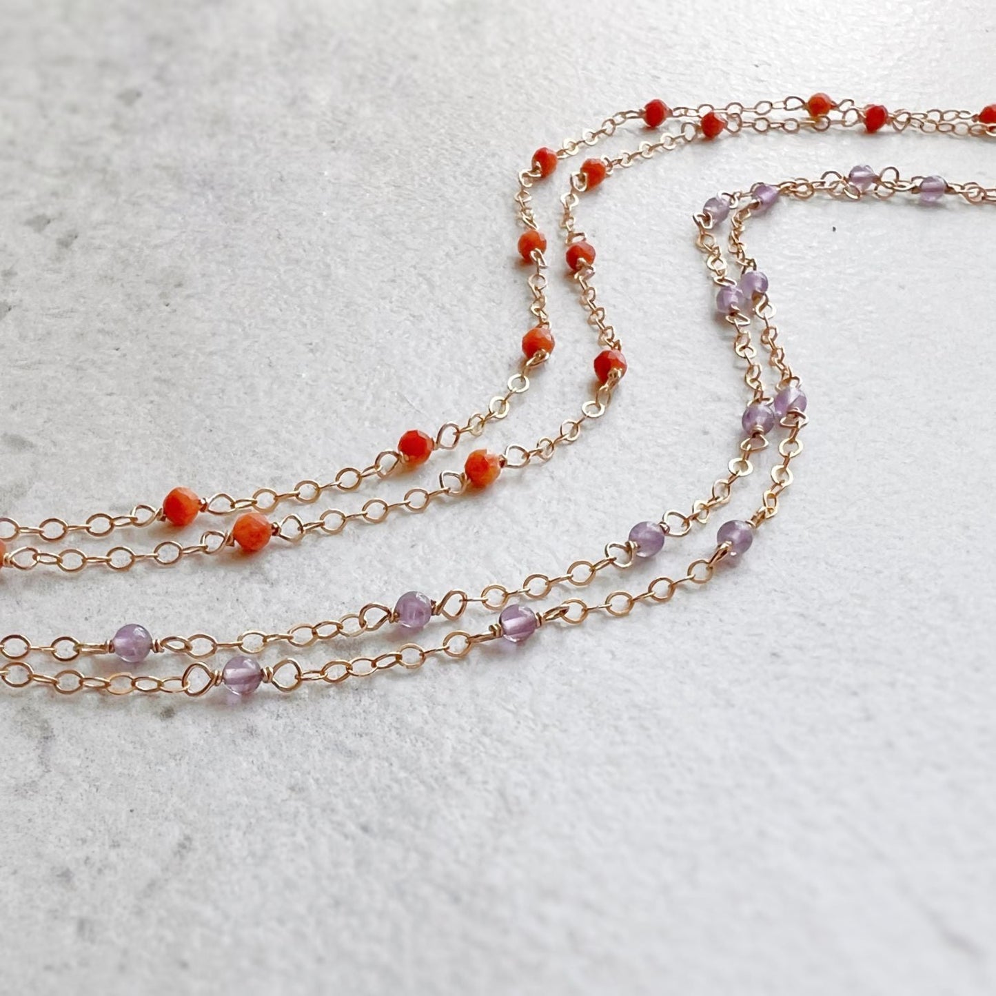 Amethyst Layered Anklet - HAWI SHOPPING