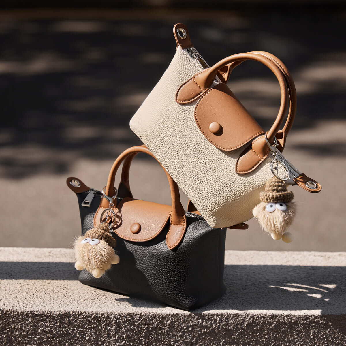Amelia Top Handle Leather Bag - HAWI SHOPPING