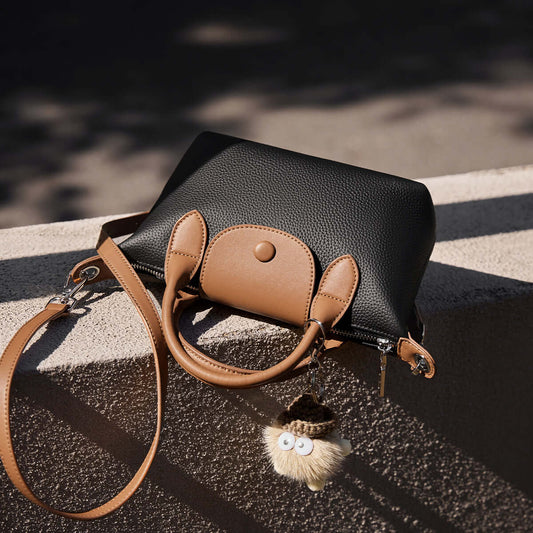 Amelia Top Handle Leather Bag - HAWI SHOPPING