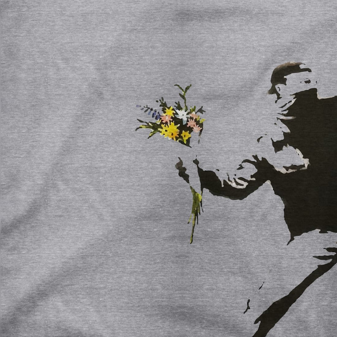 Banksy Flower Thrower Artwork T-Shirt - HAWI SHOPPING