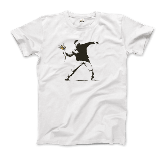 Banksy Flower Thrower Artwork T-Shirt - HAWI SHOPPING
