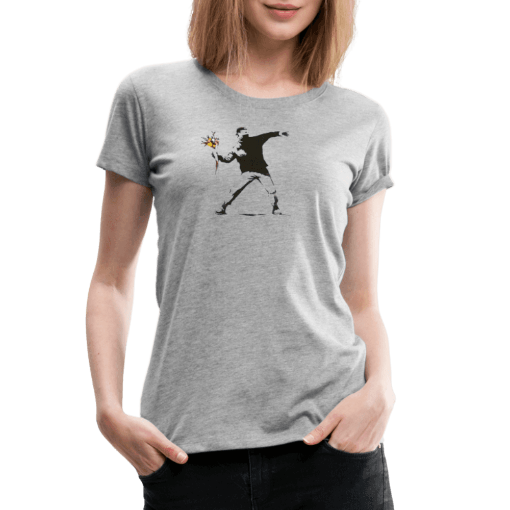 Banksy Flower Thrower Artwork T-Shirt - HAWI SHOPPING