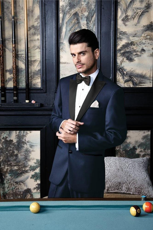 "Fitzgerald" Navy Tuxedo Jacket Peak (Separates) - HAWI SHOPPING