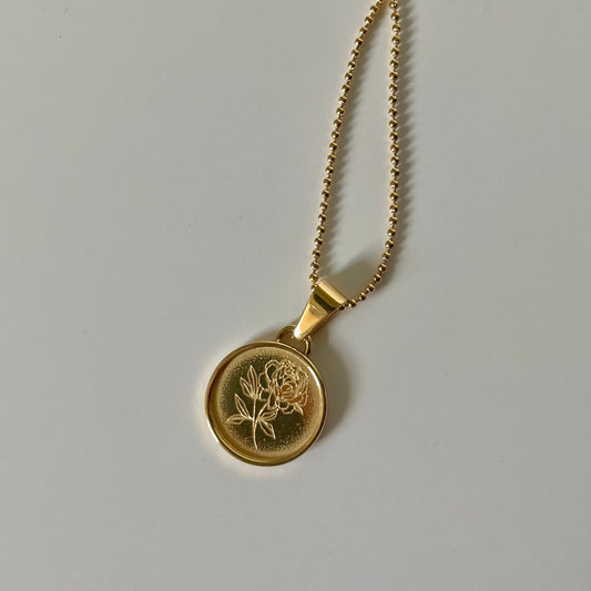 Fleur De Pivione aka Peony Necklace - Gold - HAWI SHOPPING