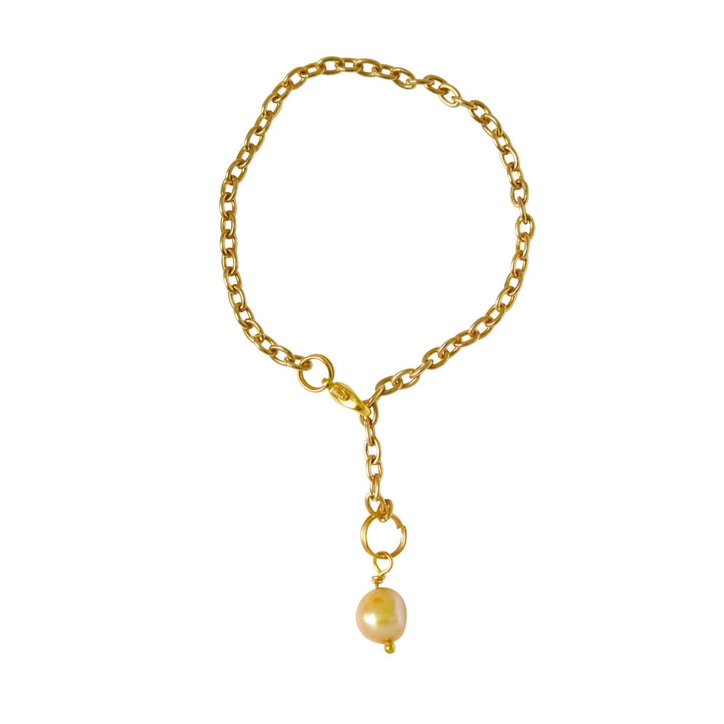 Gold freshwater pearl adjustable bracelet or anklet on gold plated chain | by Ifemi Jewels - HAWI SHOPPING