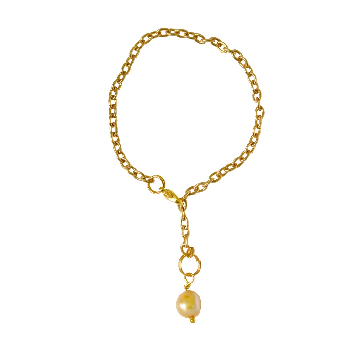 Gold freshwater pearl adjustable bracelet or anklet on gold plated chain | by Ifemi Jewels - HAWI SHOPPING