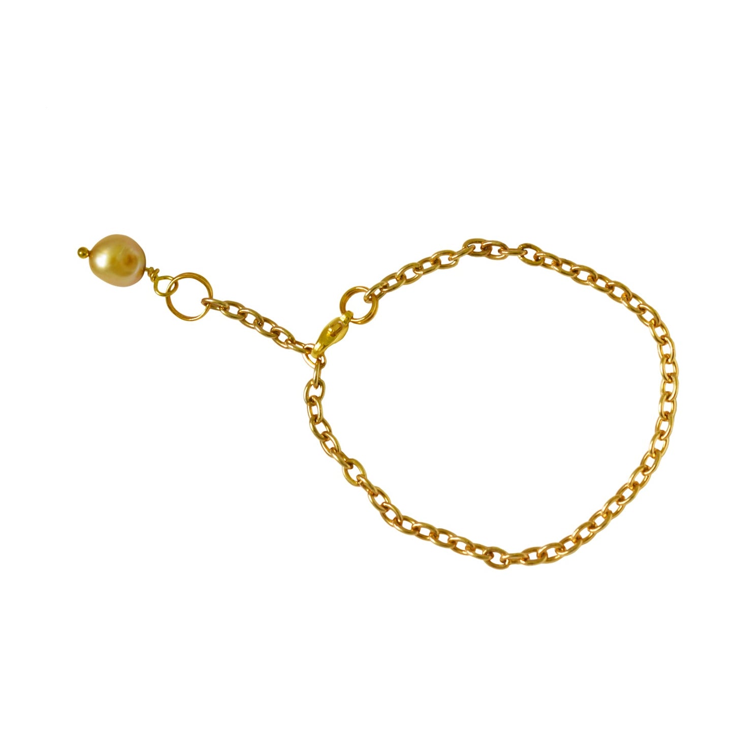 Gold freshwater pearl adjustable bracelet or anklet on gold plated chain | by Ifemi Jewels - HAWI SHOPPING
