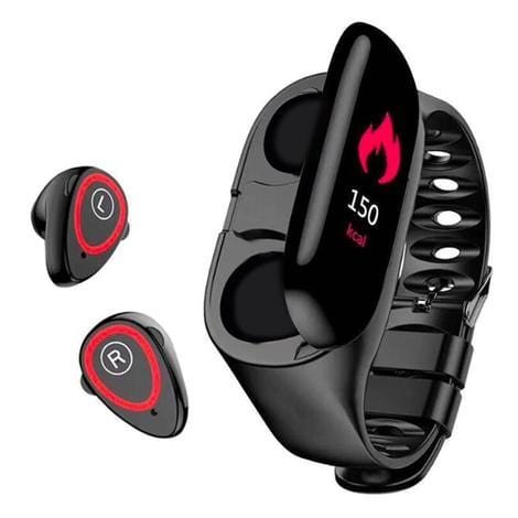 Smart Watch with Built - in TWS Wireless Bluetooth Earphone Blood Heart Rate Monitor - HAWI SHOPPING