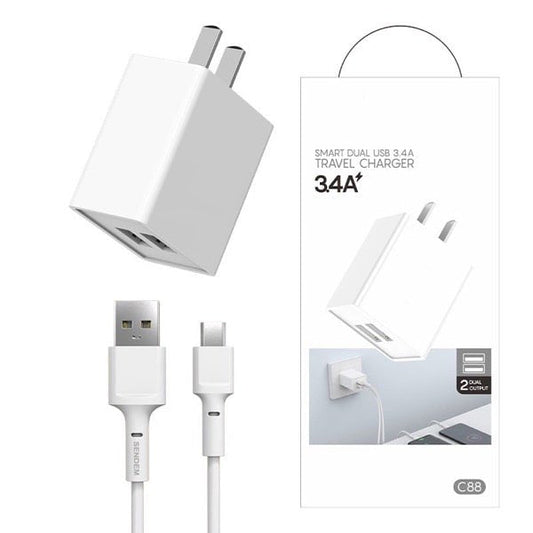 3.4A Dual USB Travel Quick Wall Charger - Android/IOS - HAWI SHOPPING