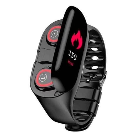 Smart Watch with Built - in TWS Wireless Bluetooth Earphone Blood Heart Rate Monitor - HAWI SHOPPING