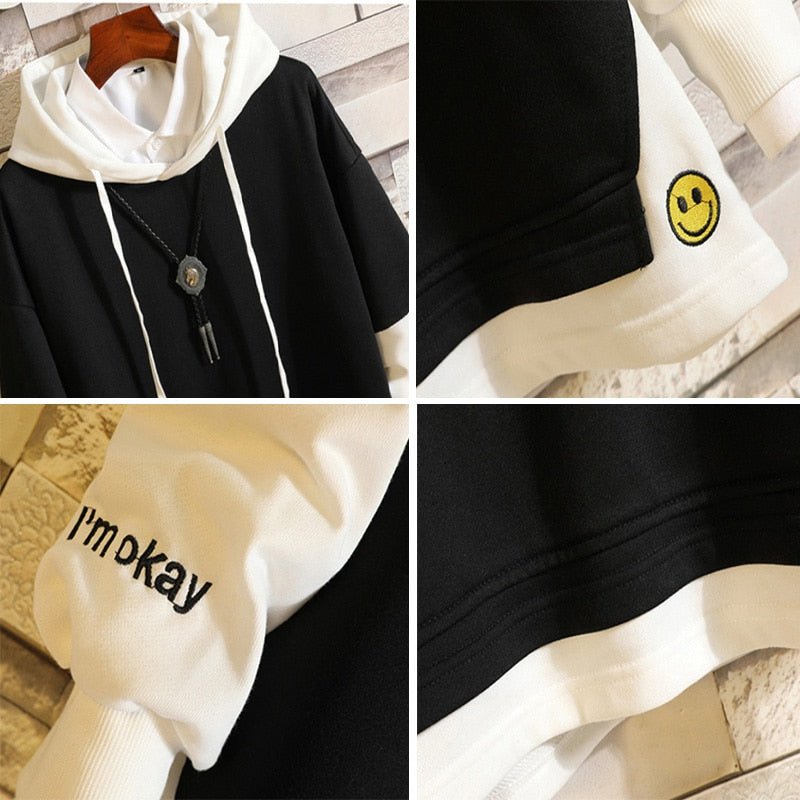 5XL Hoodies Sweatshirts Men Fake 2PAC Cotton Hooded Japanese Style Sweatshirt Mens Hip Hop Brown Causal Hoodiee Xxxtentacion - HAWI SHOPPING