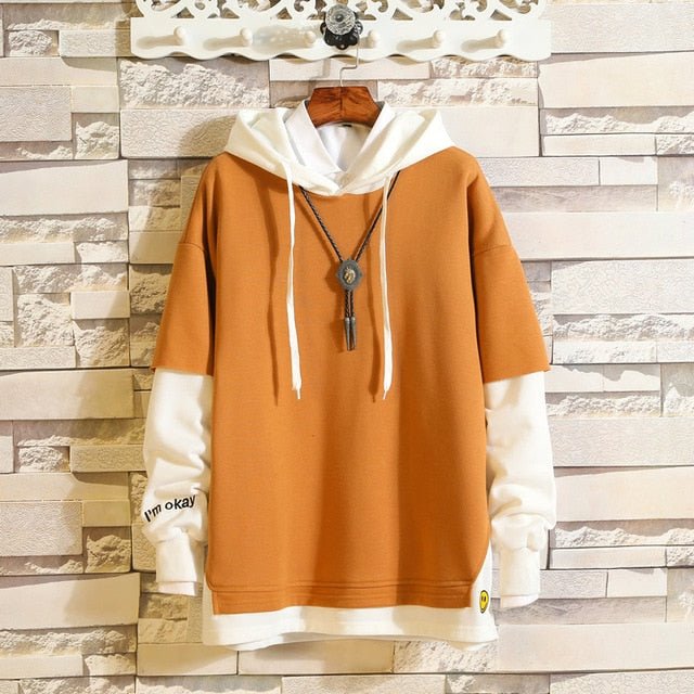 5XL Hoodies Sweatshirts Men Fake 2PAC Cotton Hooded Japanese Style Sweatshirt Mens Hip Hop Brown Causal Hoodiee Xxxtentacion - HAWI SHOPPING