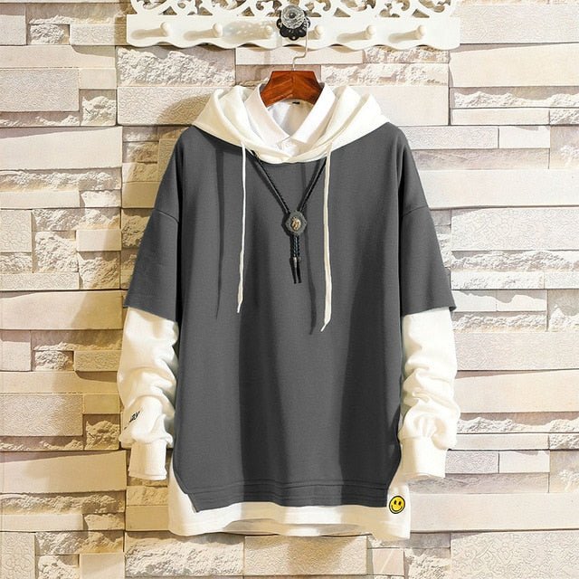 5XL Hoodies Sweatshirts Men Fake 2PAC Cotton Hooded Japanese Style Sweatshirt Mens Hip Hop Brown Causal Hoodiee Xxxtentacion - HAWI SHOPPING