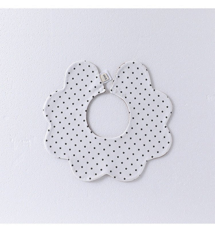 Adorable Simple Pattern Cotton Snap - on Flowers Shaped Bib - HAWI SHOPPING
