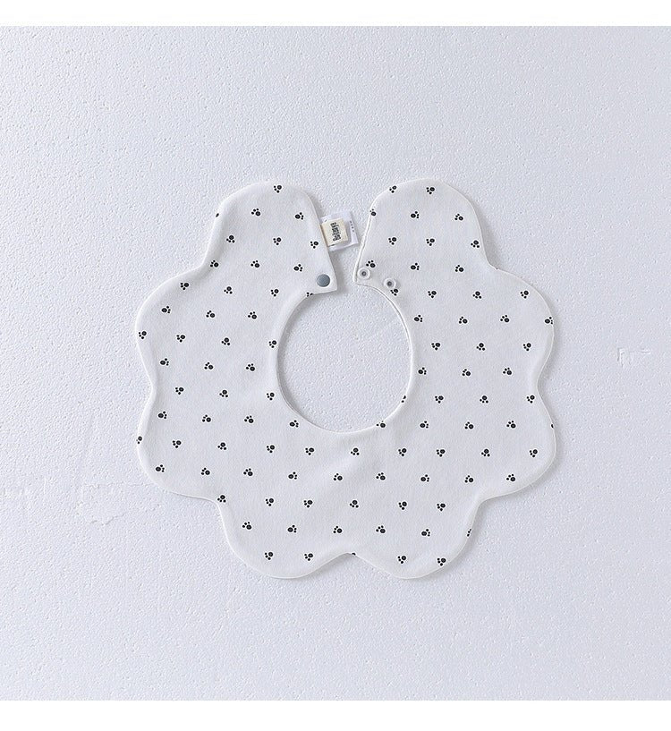 Adorable Simple Pattern Cotton Snap - on Flowers Shaped Bib - HAWI SHOPPING
