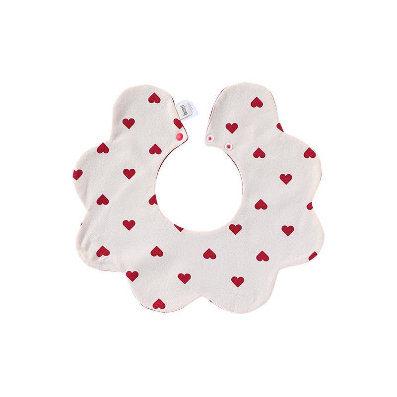 Adorable Simple Pattern Cotton Snap - on Flowers Shaped Bib - HAWI SHOPPING