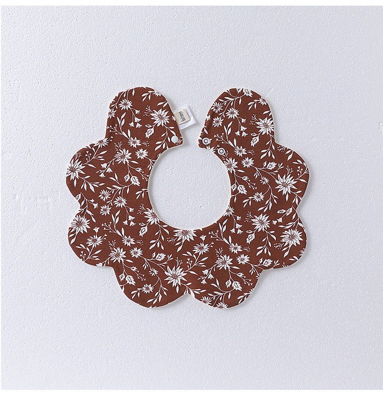 Adorable Simple Pattern Cotton Snap - on Flowers Shaped Bib - HAWI SHOPPING