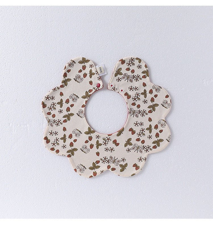 Adorable Simple Pattern Cotton Snap - on Flowers Shaped Bib - HAWI SHOPPING
