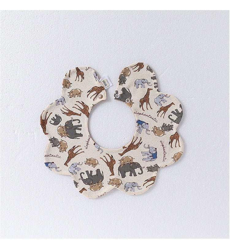 Adorable Simple Pattern Cotton Snap - on Flowers Shaped Bib - HAWI SHOPPING
