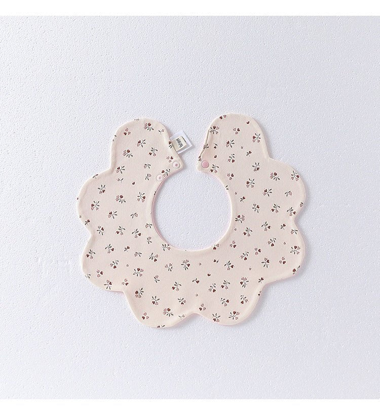 Adorable Simple Pattern Cotton Snap - on Flowers Shaped Bib - HAWI SHOPPING