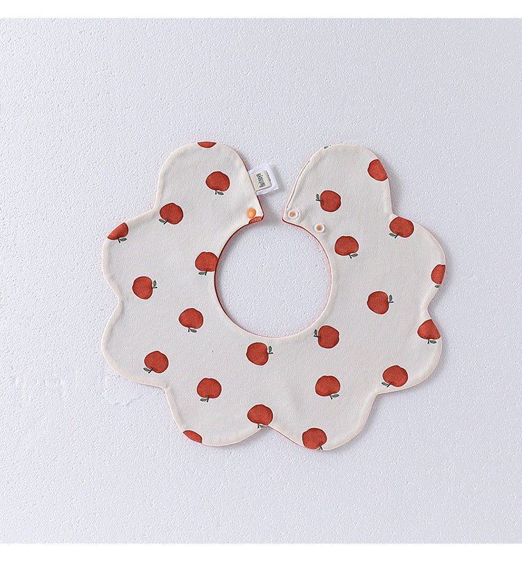 Adorable Simple Pattern Cotton Snap - on Flowers Shaped Bib - HAWI SHOPPING