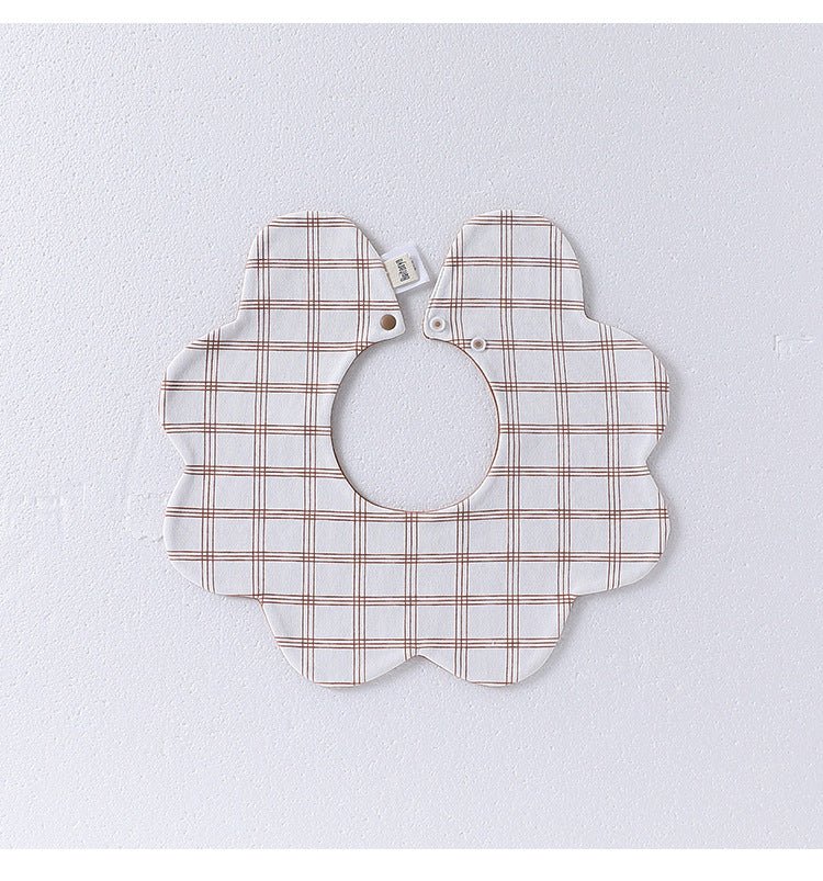 Adorable Simple Pattern Cotton Snap - on Flowers Shaped Bib - HAWI SHOPPING