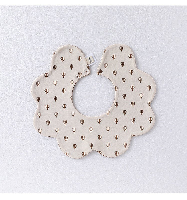 Adorable Simple Pattern Cotton Snap - on Flowers Shaped Bib - HAWI SHOPPING