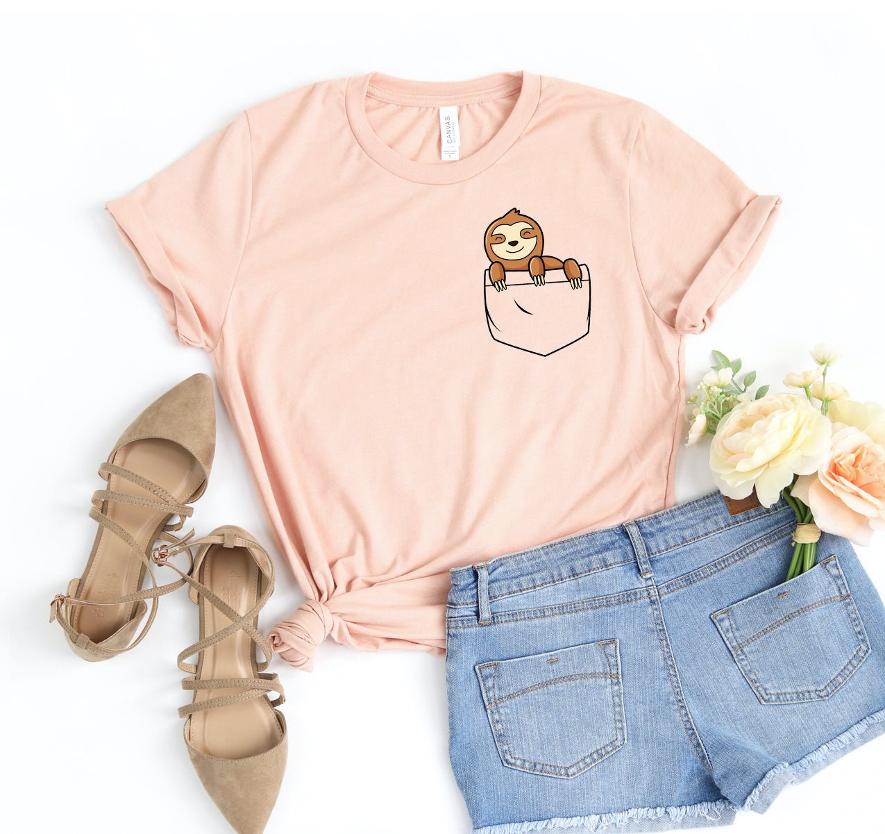 Pocket Sloth T-shirt - HAWI SHOPPING